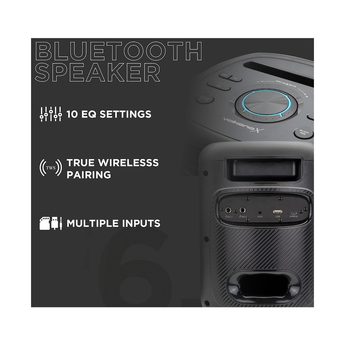 VolkanoX VXC200 6.5" Party Speaker - Black