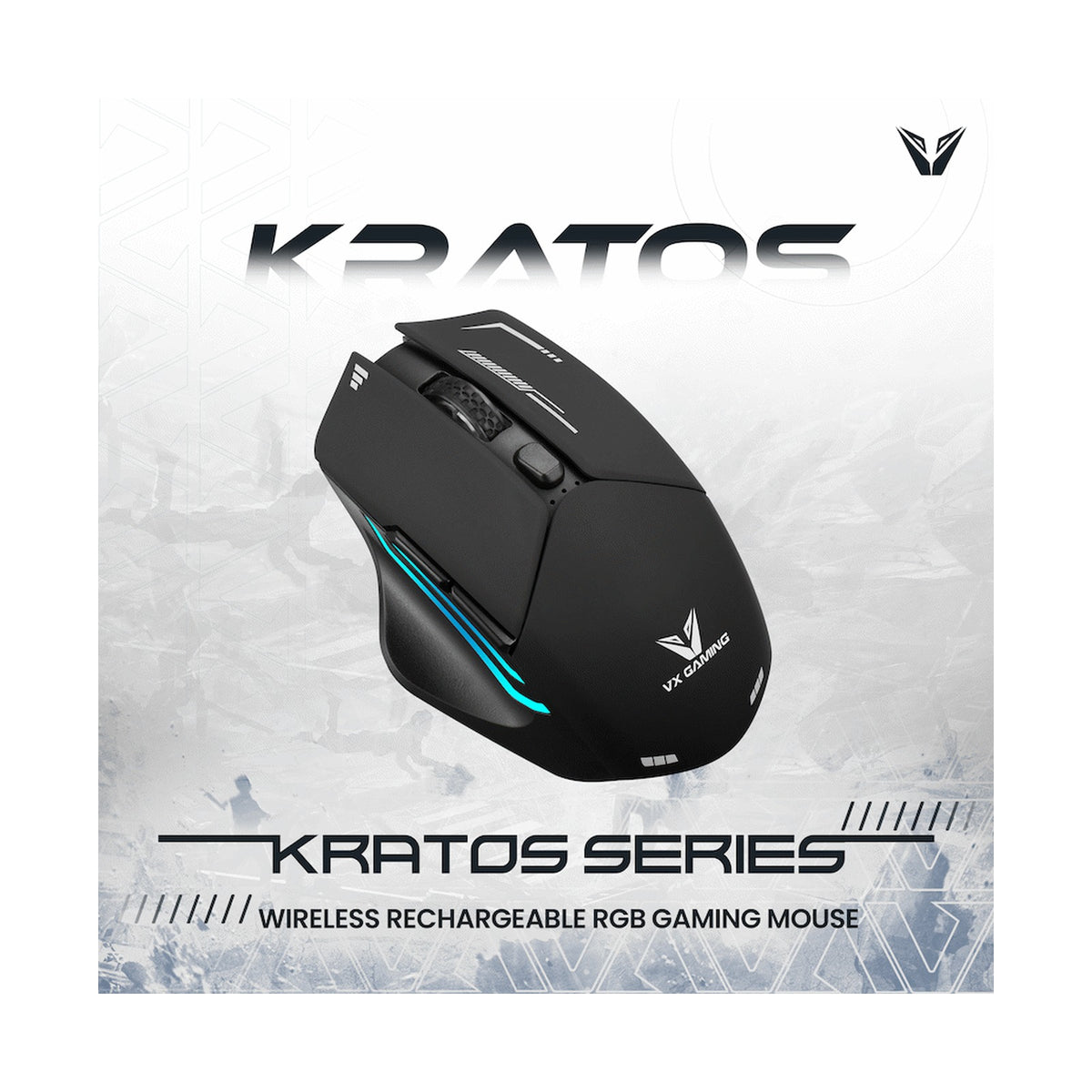 VX Gaming Kratos Series Wireless Rechargeable RGB Gaming Mouse
