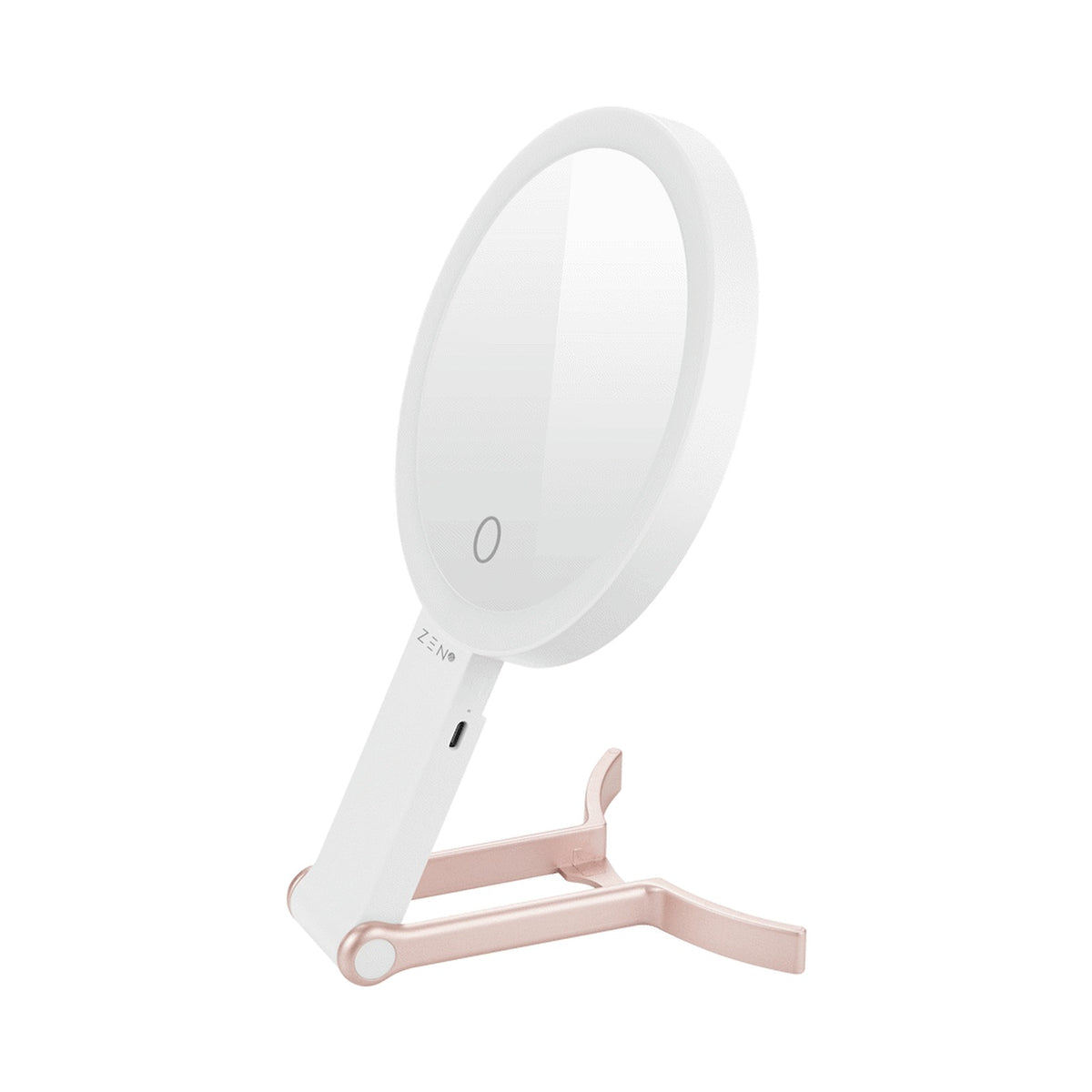 ZEN JestSet Series Portable Handheld LED Mirror - White