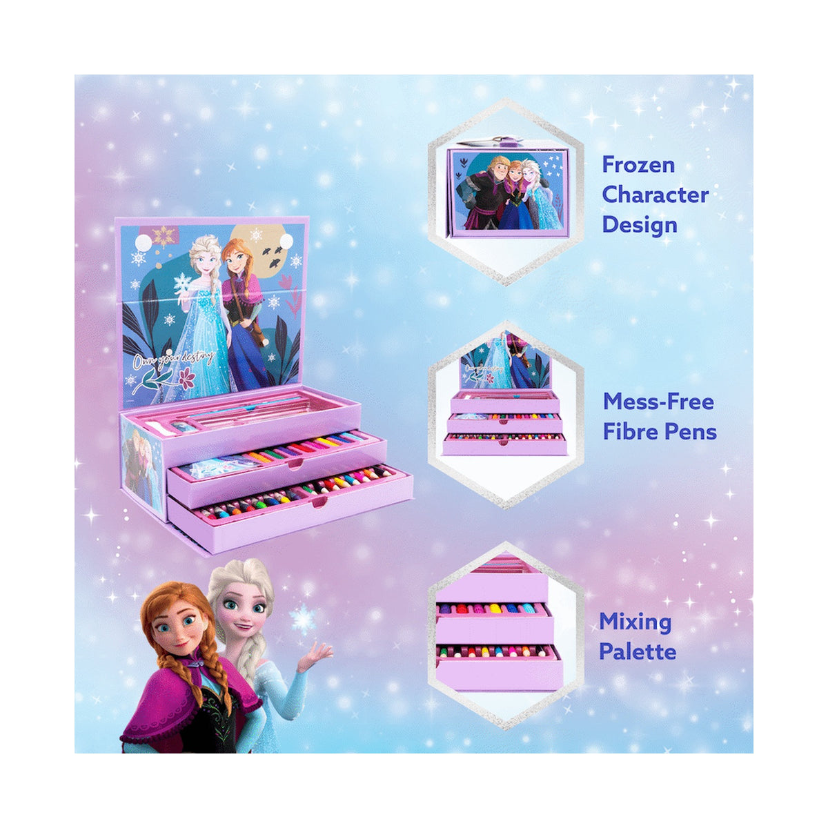 43 PC COLOURING STATIONERY SET - FROZEN