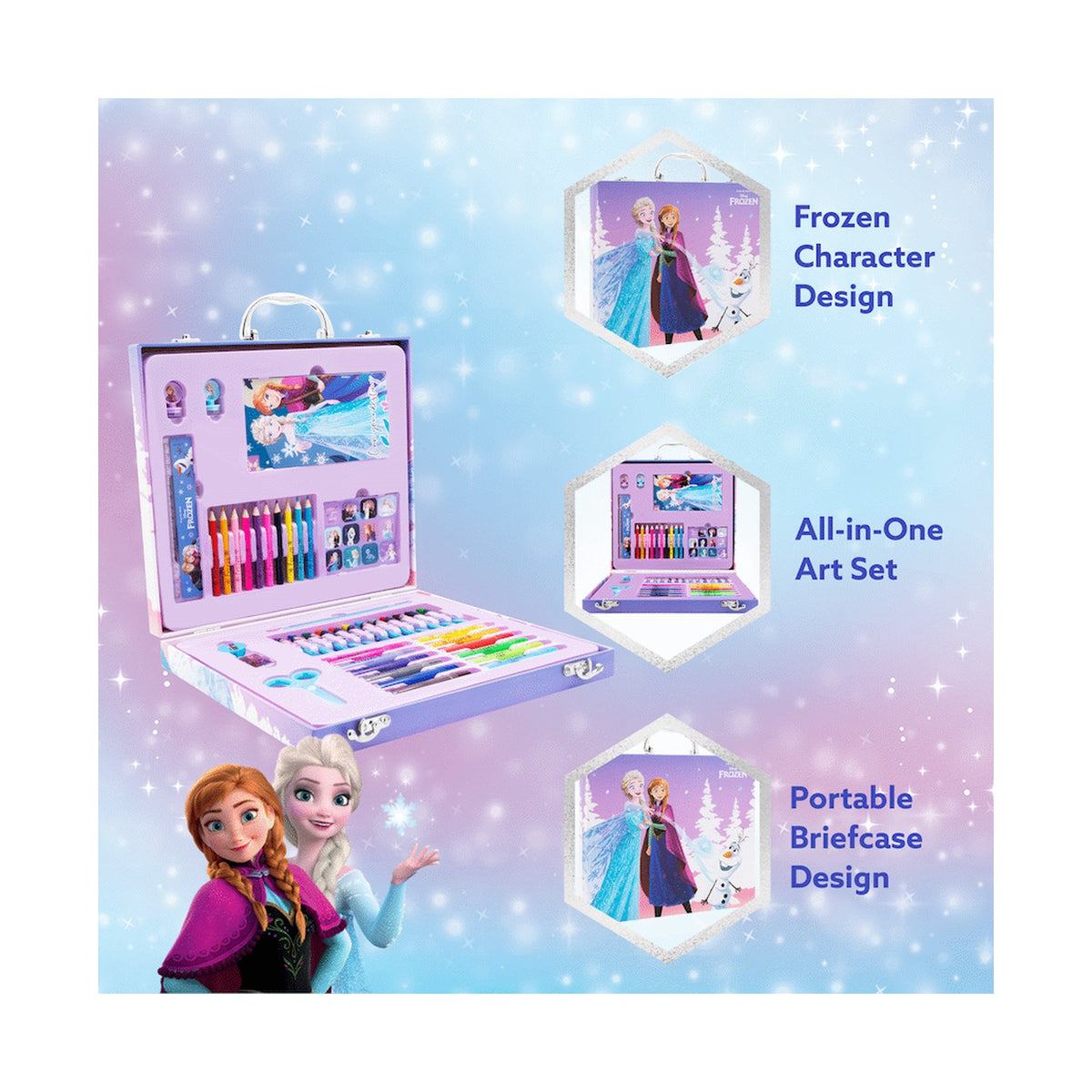 42 PIECE COLOURING STATIONERY BRIEFCASE- FROZEN