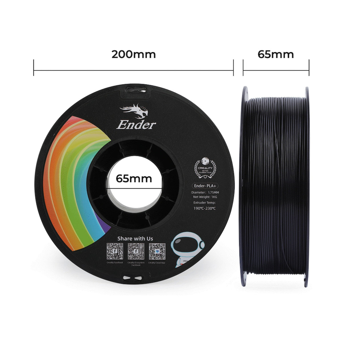 Ender PLA+ Filament Black 1Kg
