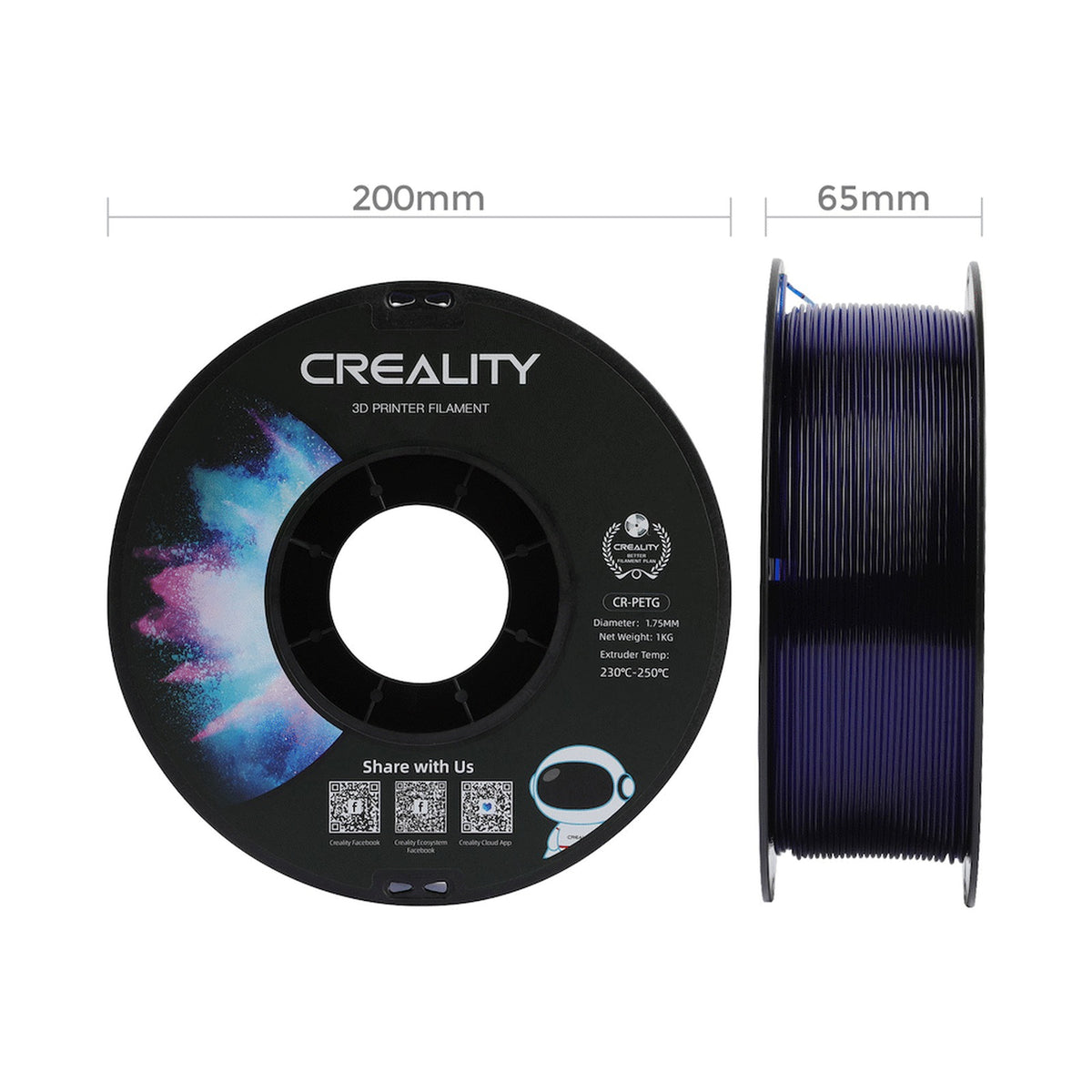 Creality PETG Filament Transparent Blue 1Kg