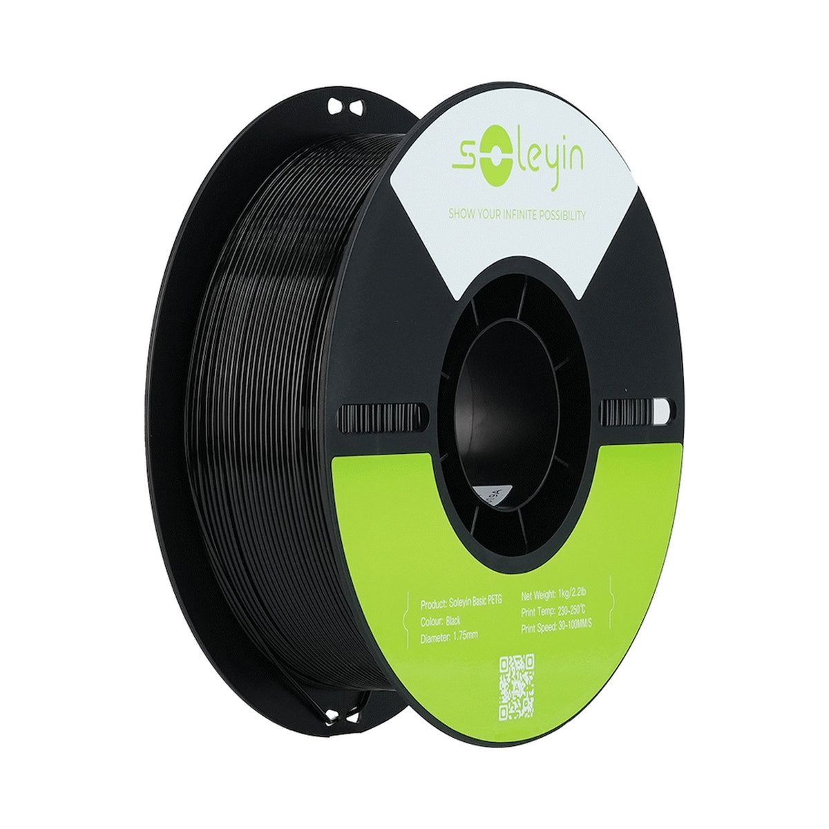 Soleyin Basic PETG Black_1.75_1KG_Black Neutral Tray