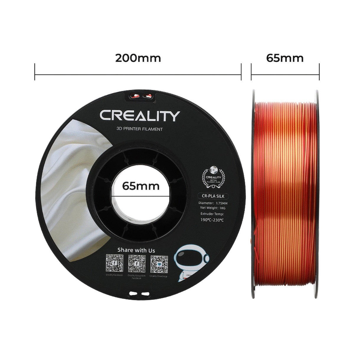 Creality Dual Silk Filament PLA - Golden-Red 1Kg