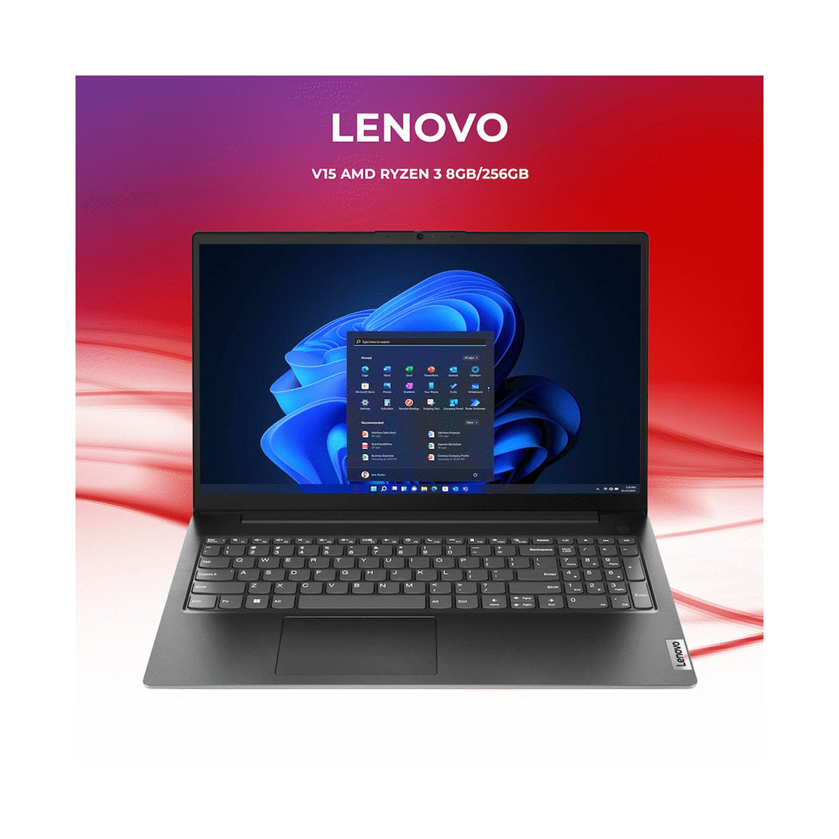 Lenovo Laptop V15 AMD Ryzen3 8/256