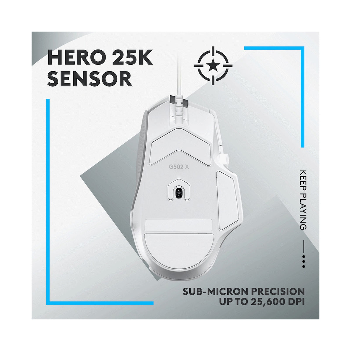Logitech(R) G502 X Wired Gaming Mouse - White