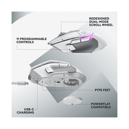Logitech(R) G502 X Plus Wireless Gaming Mouse - White