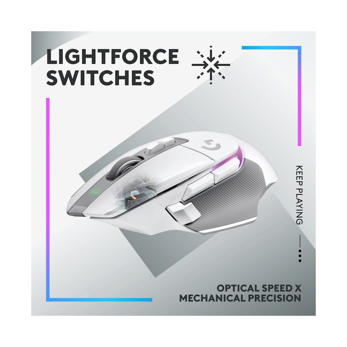 Logitech(R) G502 X Plus Wireless Gaming Mouse - White