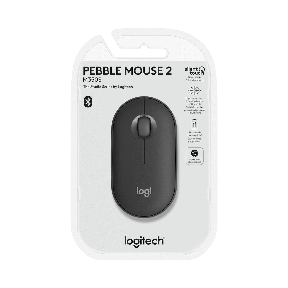 Logitech(R) Pebble Mouse 2 M350s - Tonal Graphite - BT - Dongleless