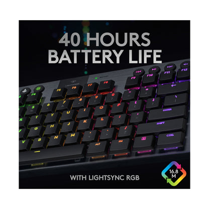 Logitech(R) G915 TKL LIGHTSPEED Wireless RGB Mechanical Gaming Keyboard - GL Tactile - Carbon