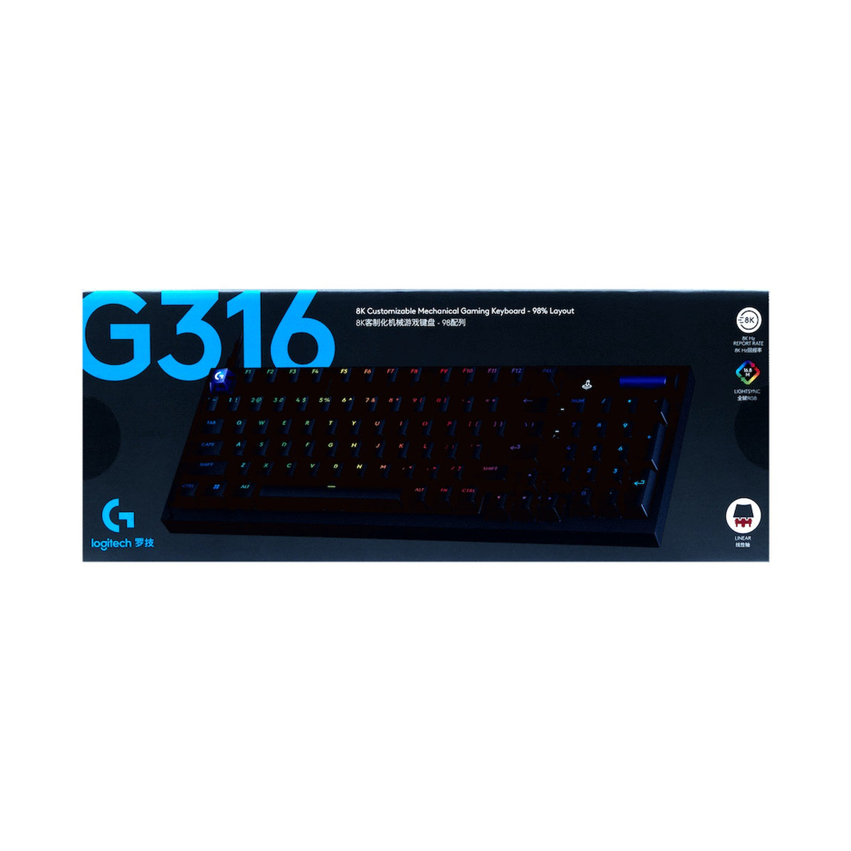G316 8K Custom Mechanical Gaming Keyboard (Black - L)
