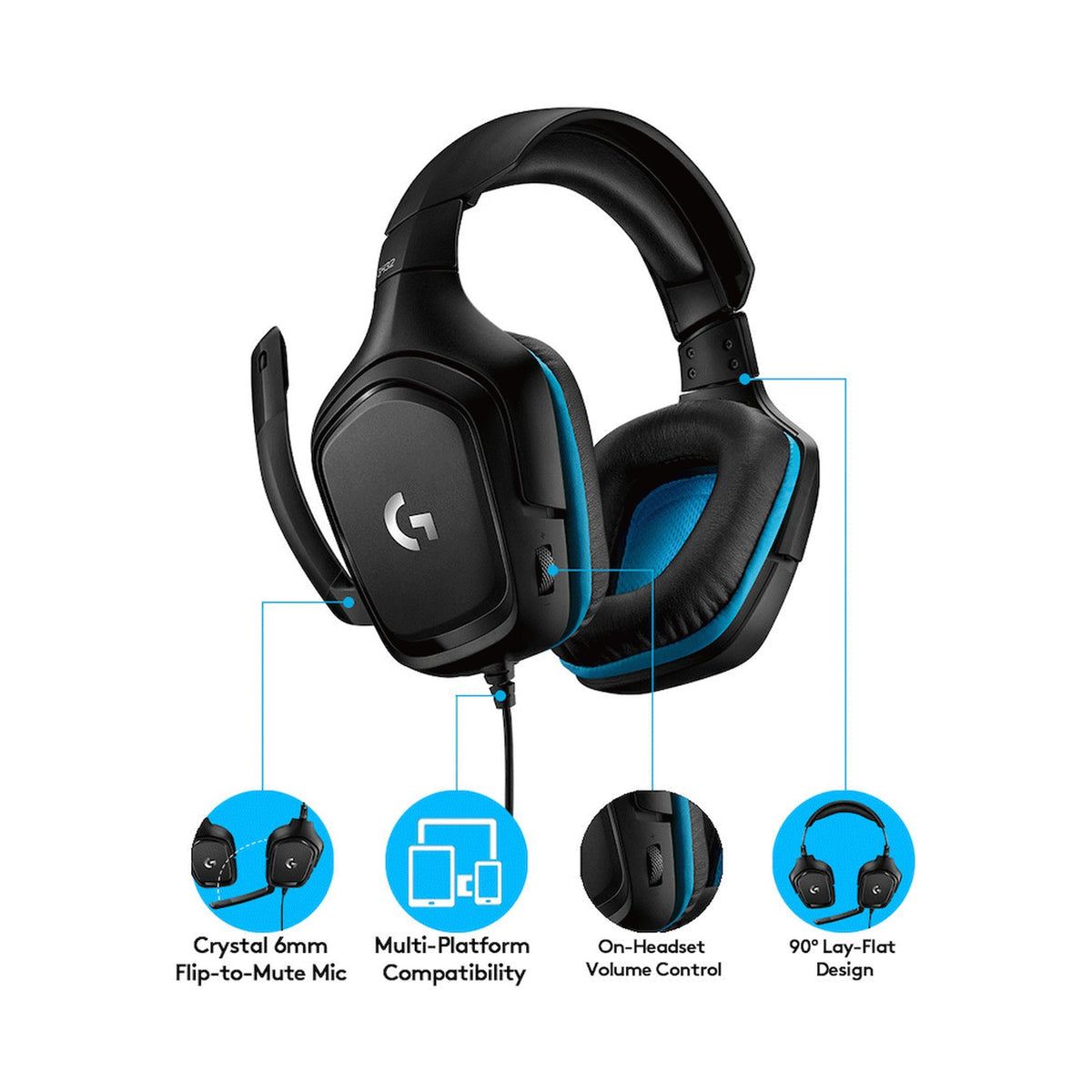 Logitech(R) G432 7.1 Surround Sound Wired Gaming Headset