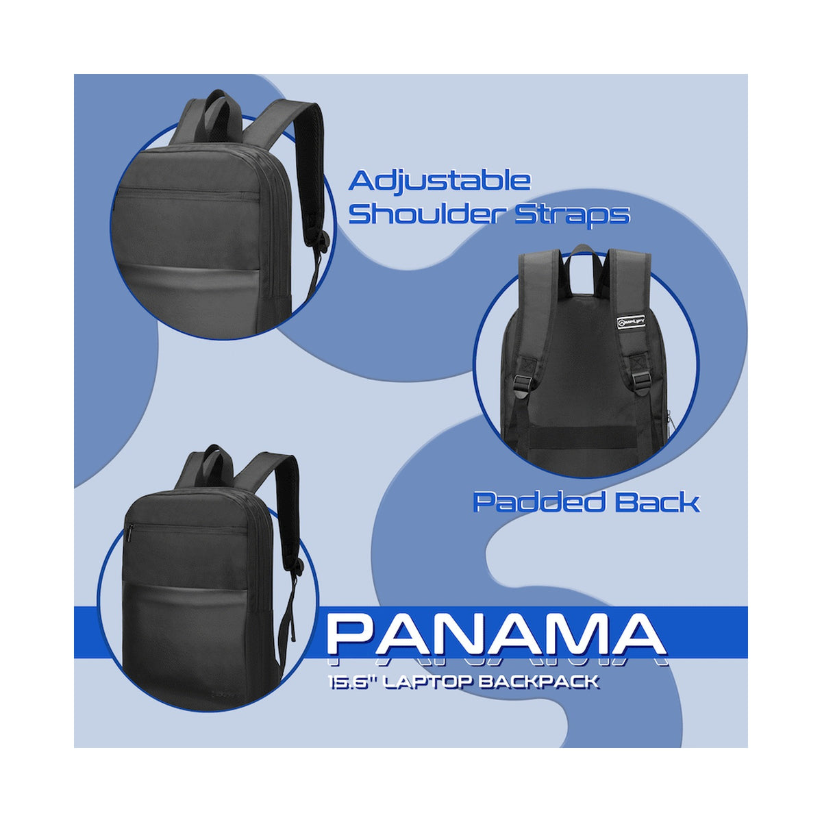 Amplify Panama 15.6" Laptop Backpack - Black