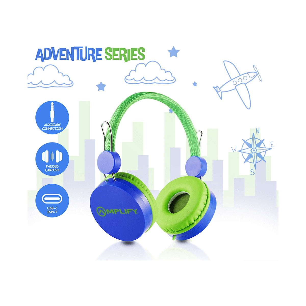 Amplify Kids Adventure Auxiliary Headphone
