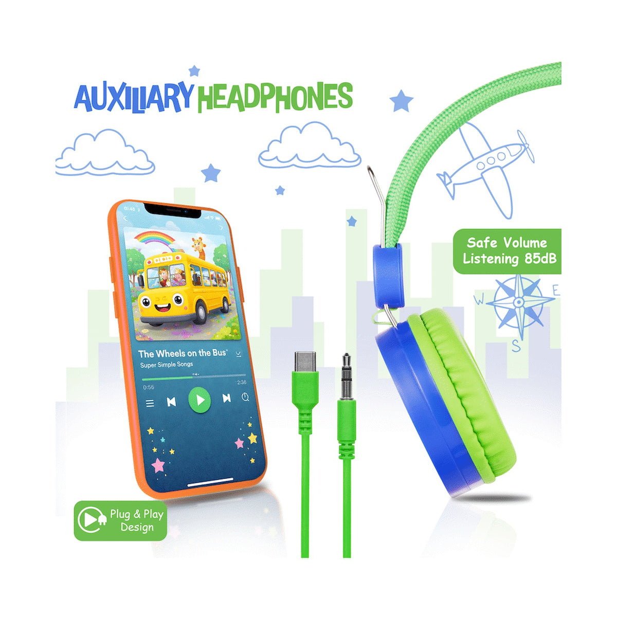 Amplify Kids Adventure Auxiliary Headphone