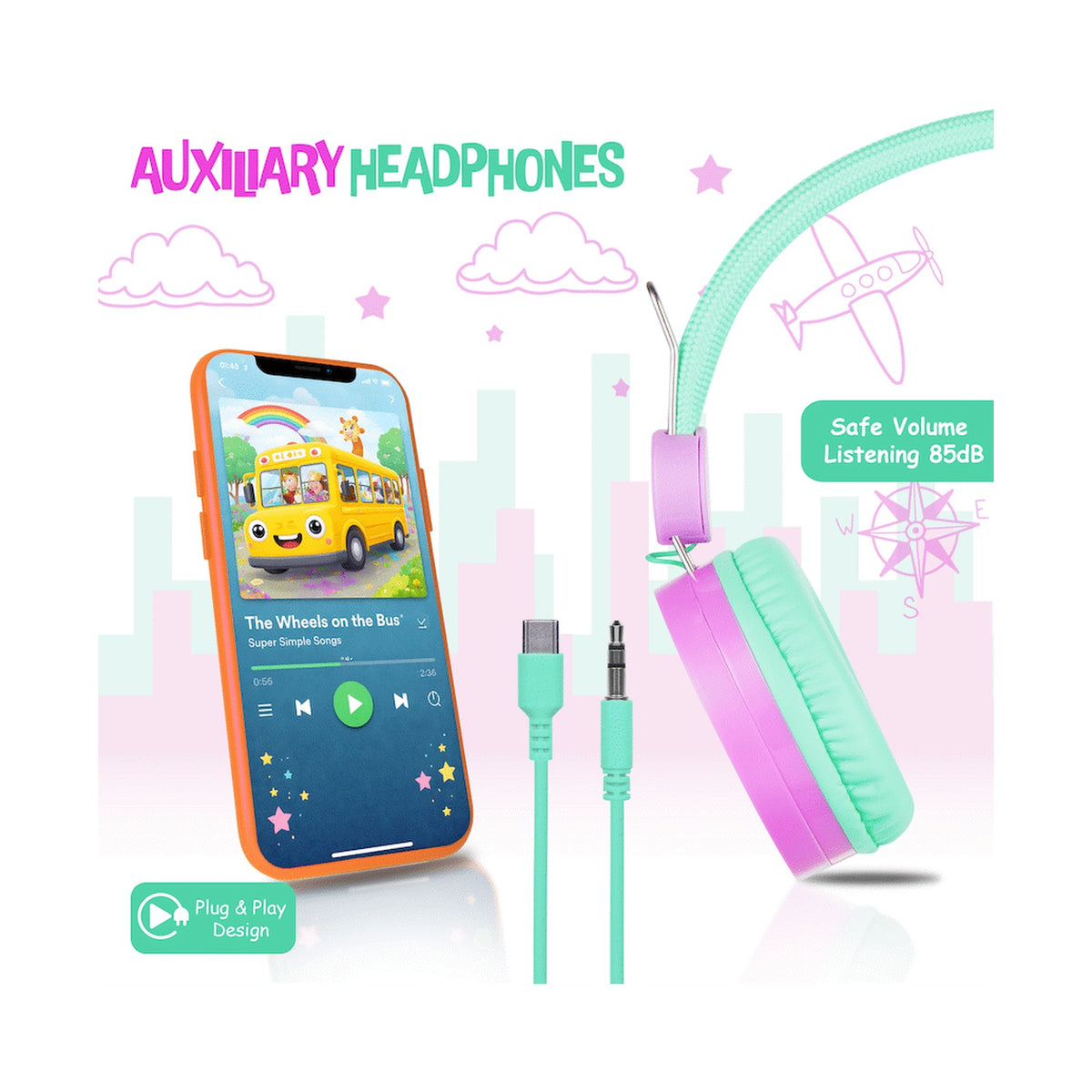 Amplify Kids Adventure Auxiliary Headphones