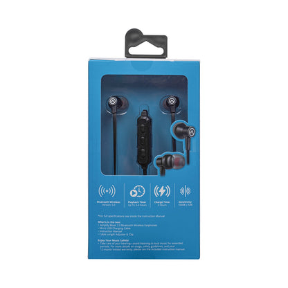 Amplify Blues 2.0 Bluetooth Earphones - Solid Black