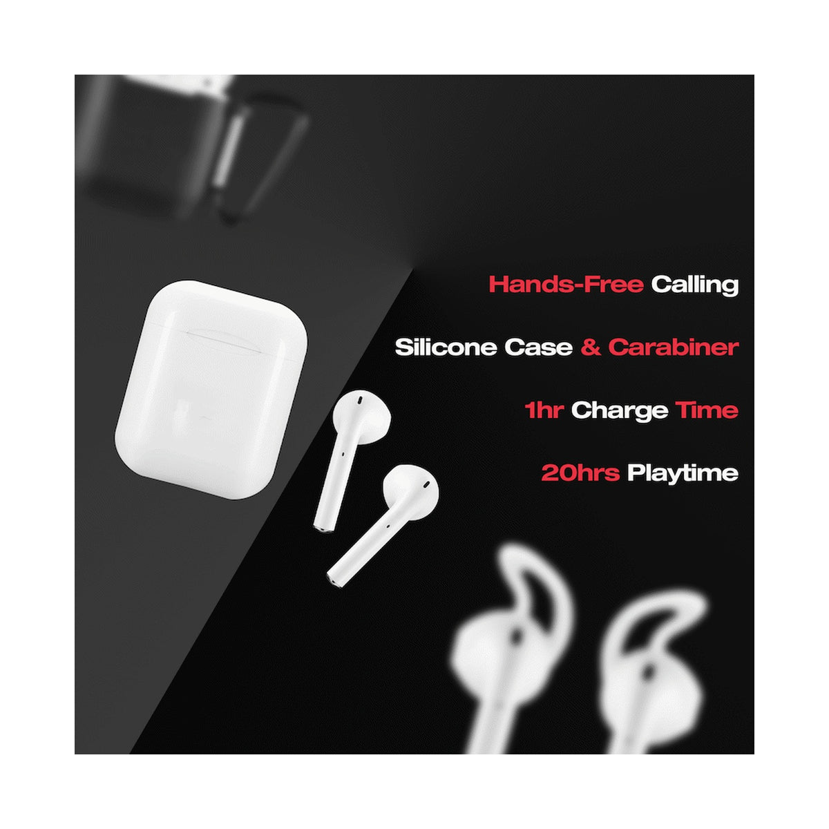 Amplify Buds Series True Wireless Earphones with Silicone Accessories - Black
