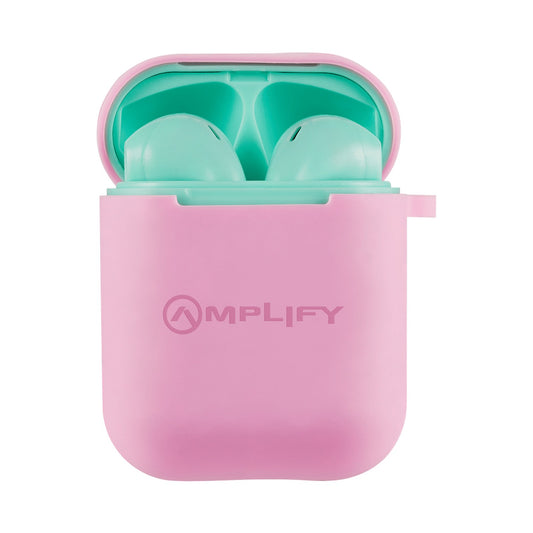 Amplify Buds Series True Wireless Earphones with Silicone Accessories - Green/Pink