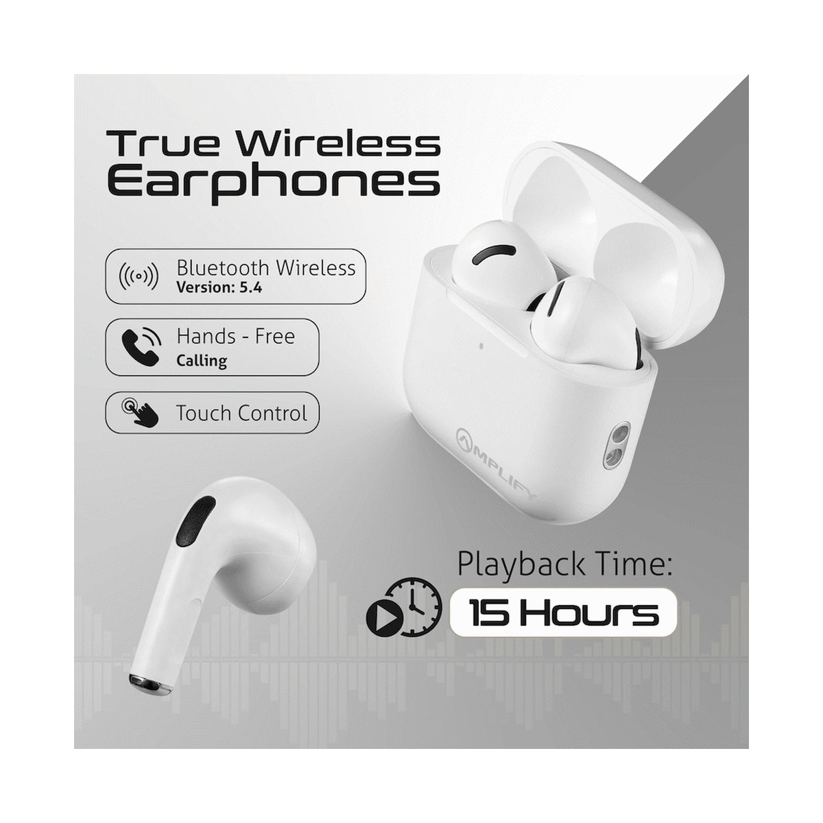 Amplify Astro 2 Series True Wireless Earphones - White