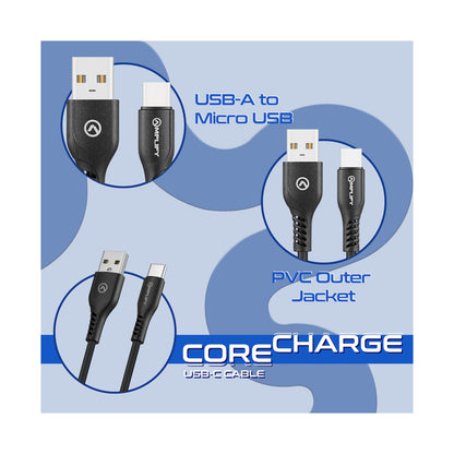 Amplify CoreCharge Series 1.2m USB-C Cable - Black