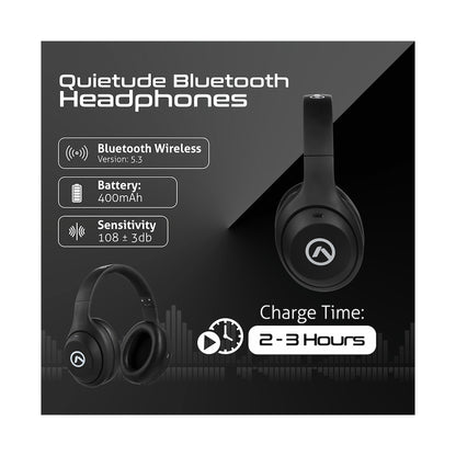 Amplify Quietude Bluetooth Headphones with Active Noise Cancelling - Black