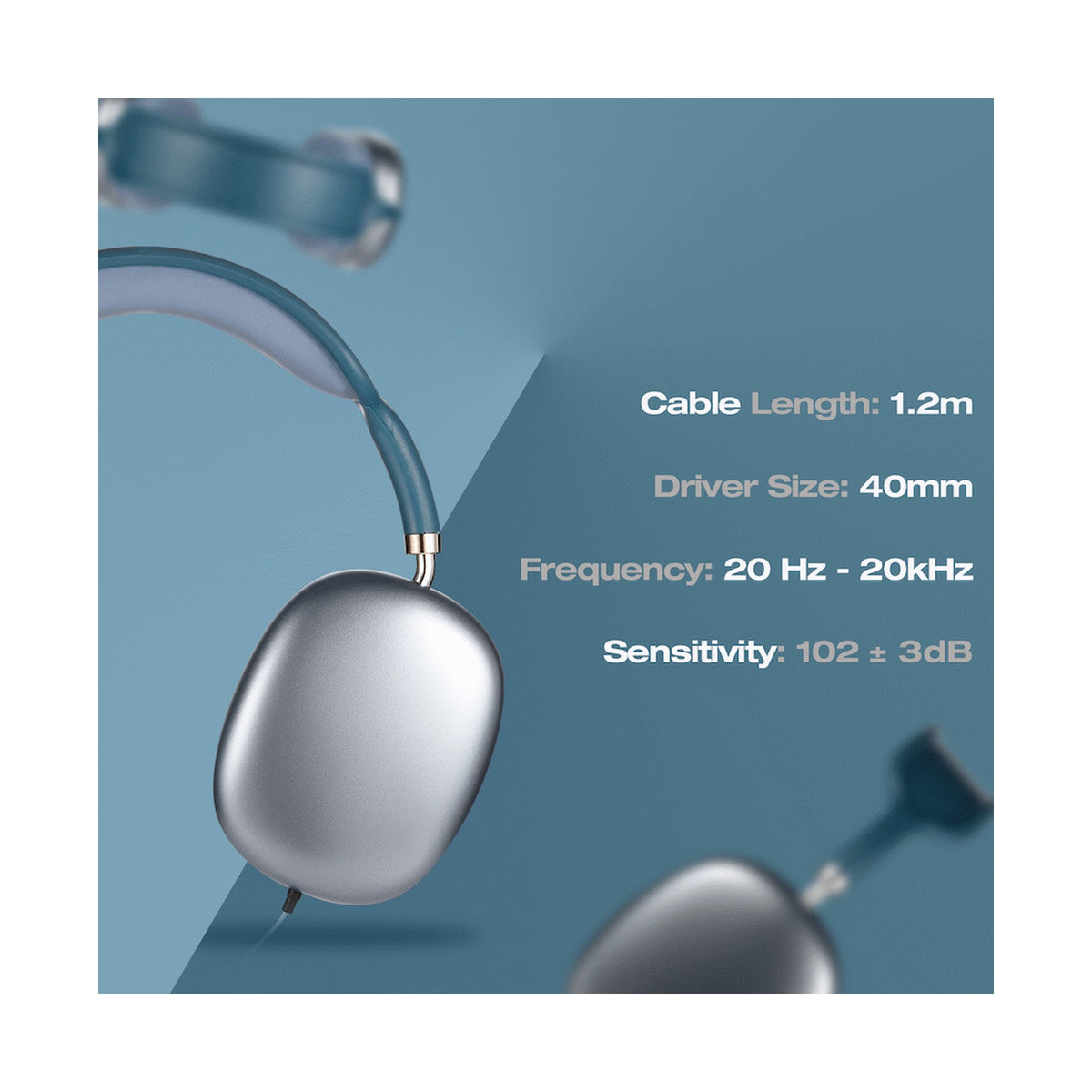 Amplify Zenith Series Aux Headphones - Blue