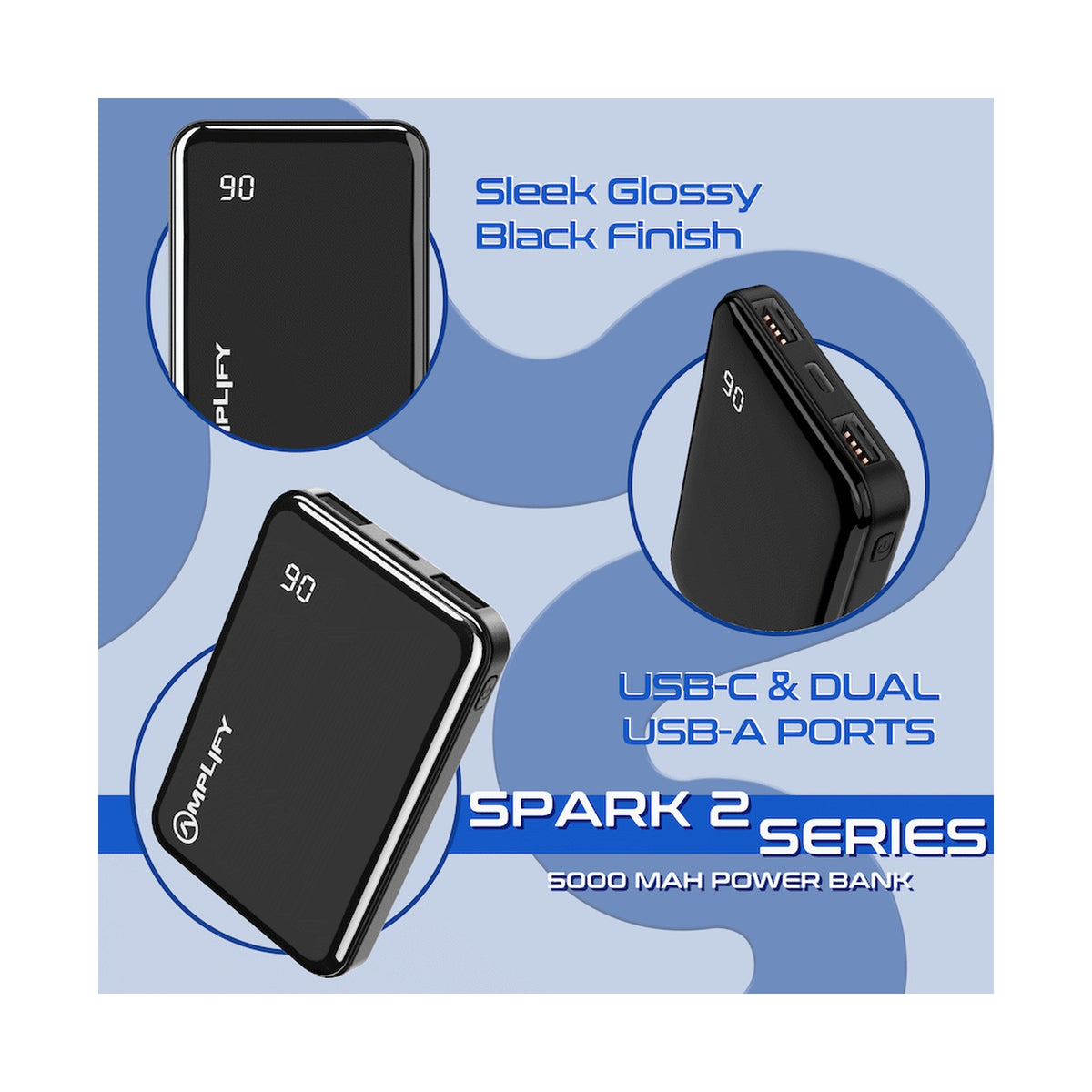 Amplify Spark 2 Series 5000 mAh Power Bank - Black