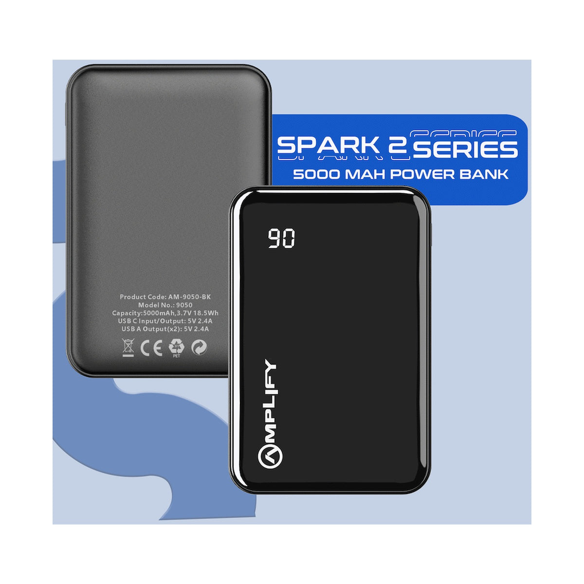 Amplify Spark 2 Series 5000 mAh Power Bank - Black