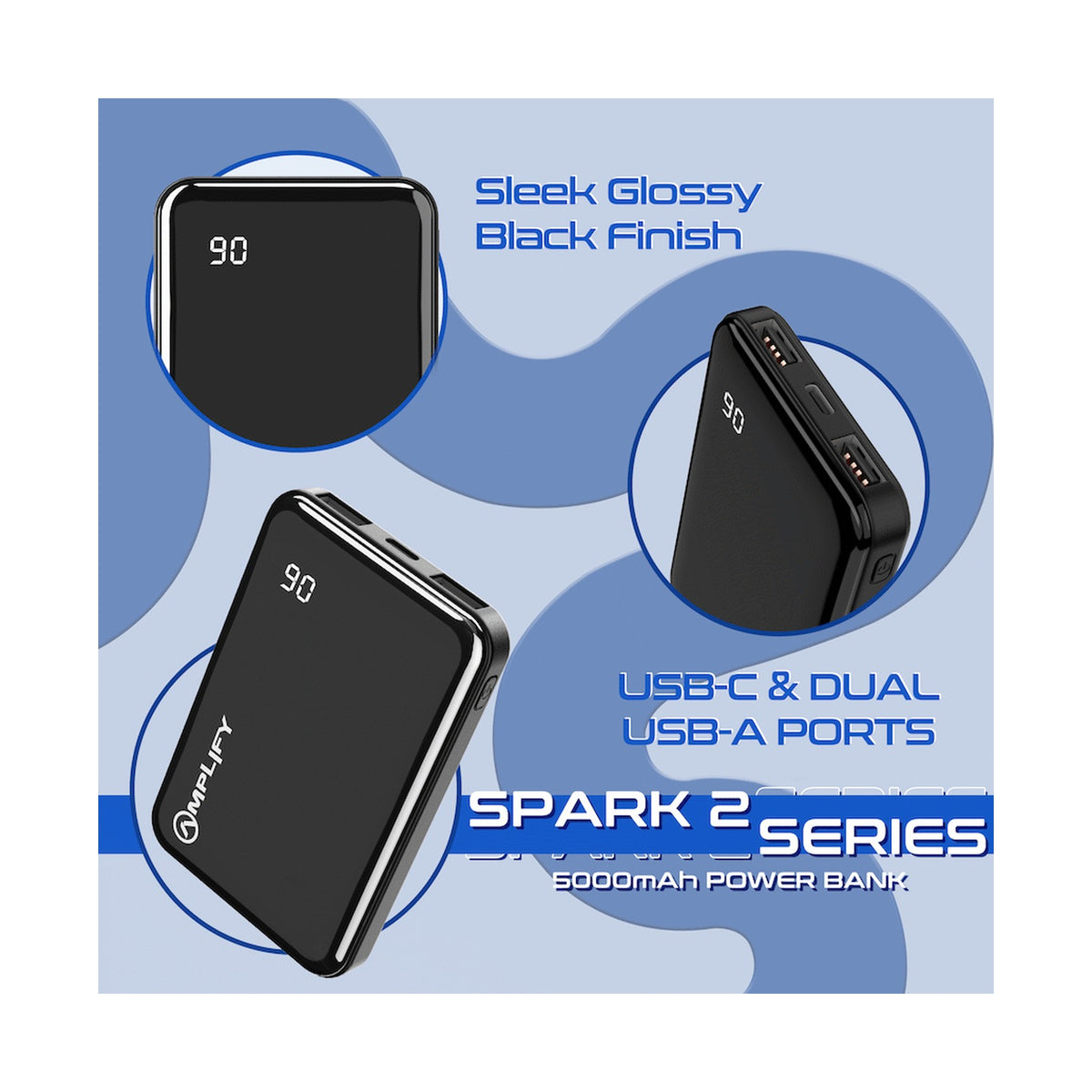 Amplify Spark 2 Series 5000 mAh Power Bank - Black