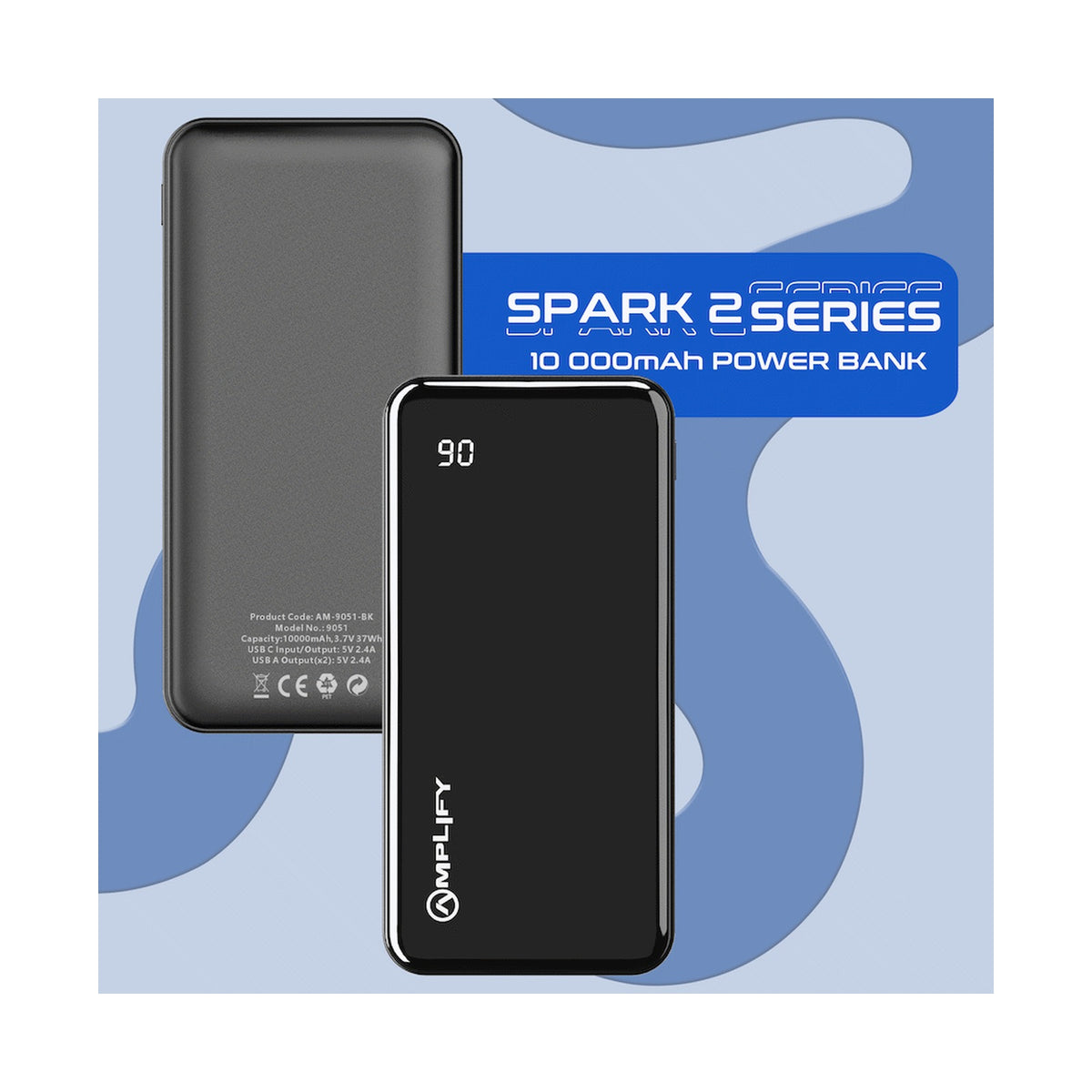 Amplify Spark 2 Series 10 000 mAh Power Bank - Black