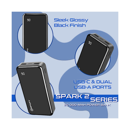 Amplify Spark 2 Series 20 000 mAh Power Bank - Black