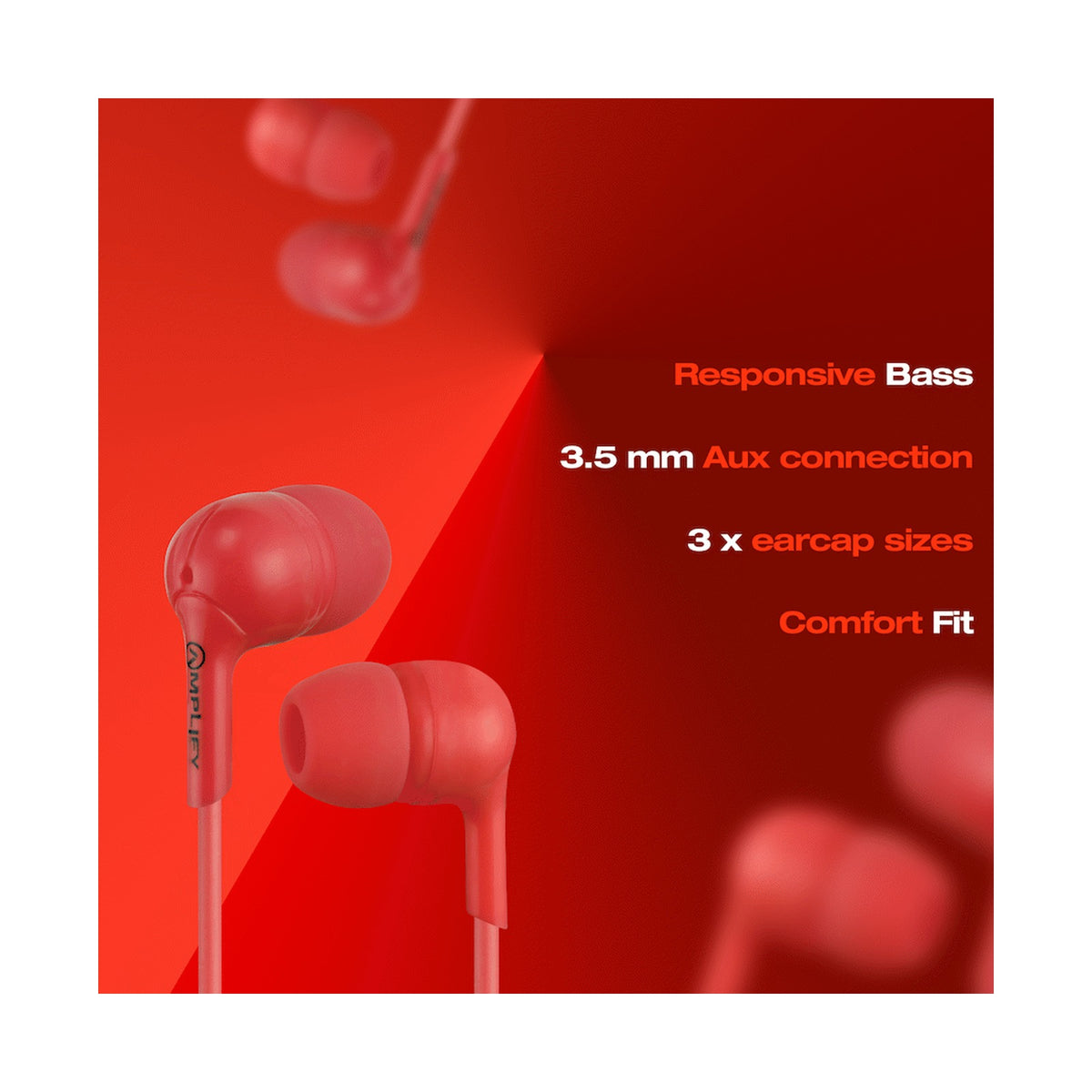 Amplify Jazz Series Earphones - Red