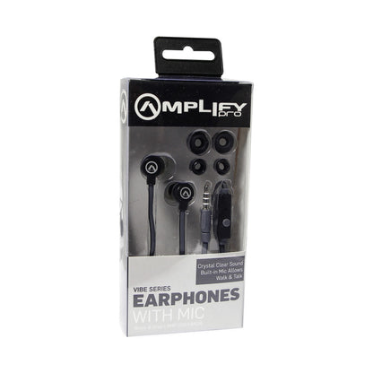 Amplify Vibe Series Earphones with Mic - Black and Grey