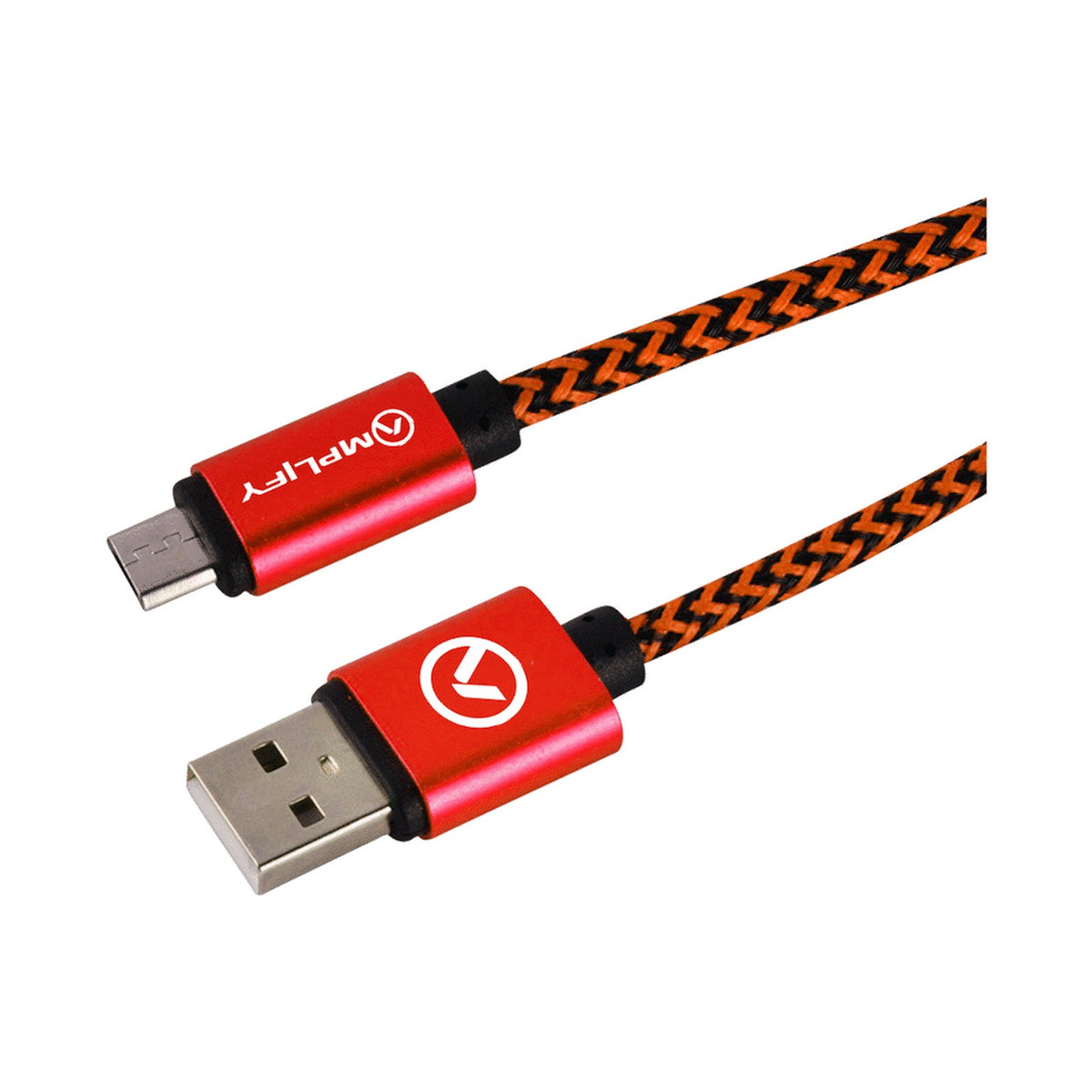 Amplify Linked Series Micro USB Braided Cable - 2m - Black/Red