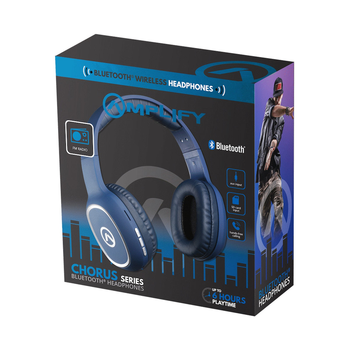 Amplify Chorus series Bluetooth Wireless Headphones - Dark blue