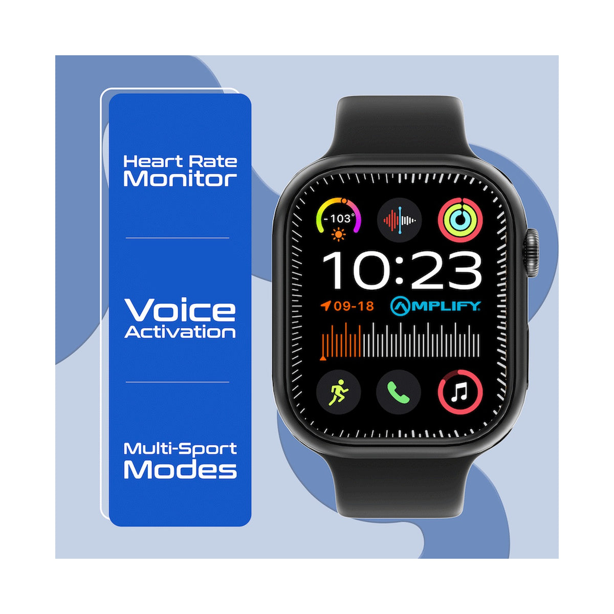 Amplify Challenge Series Square Smartwatch - Black