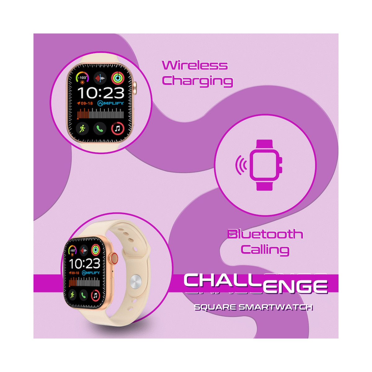 Amplify Challenge Series Square Smartwatch - Gold