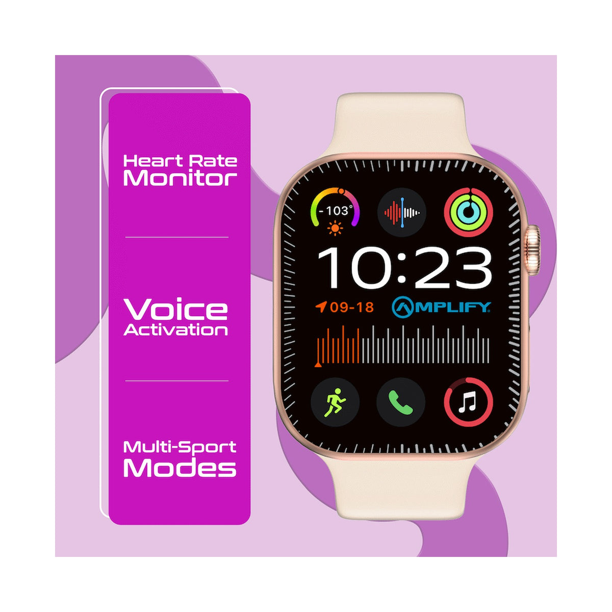 Amplify Challenge Series Square Smartwatch - Gold