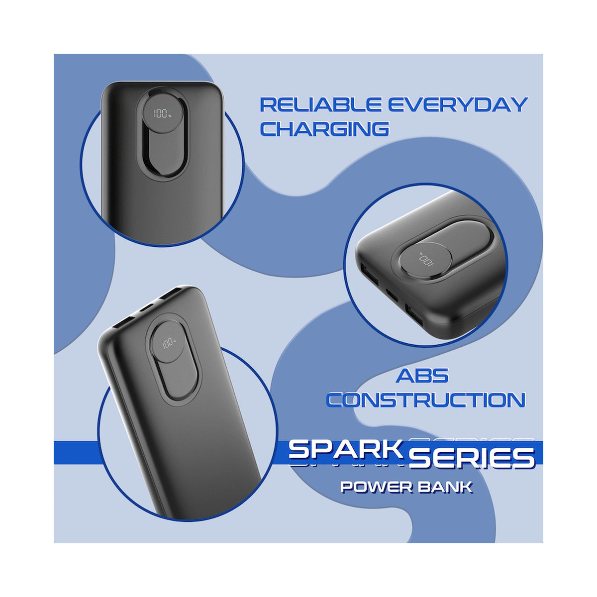 Amplify Spark Series 10000mAh Power Bank - Black