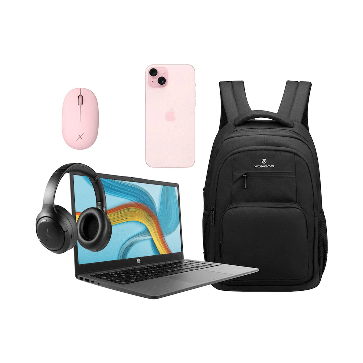 MTP03HX/A iPhone 15 128GB | HP 245 G10 14 inch 8GB/256GB Win11 - Bag+Mouse+Headphone