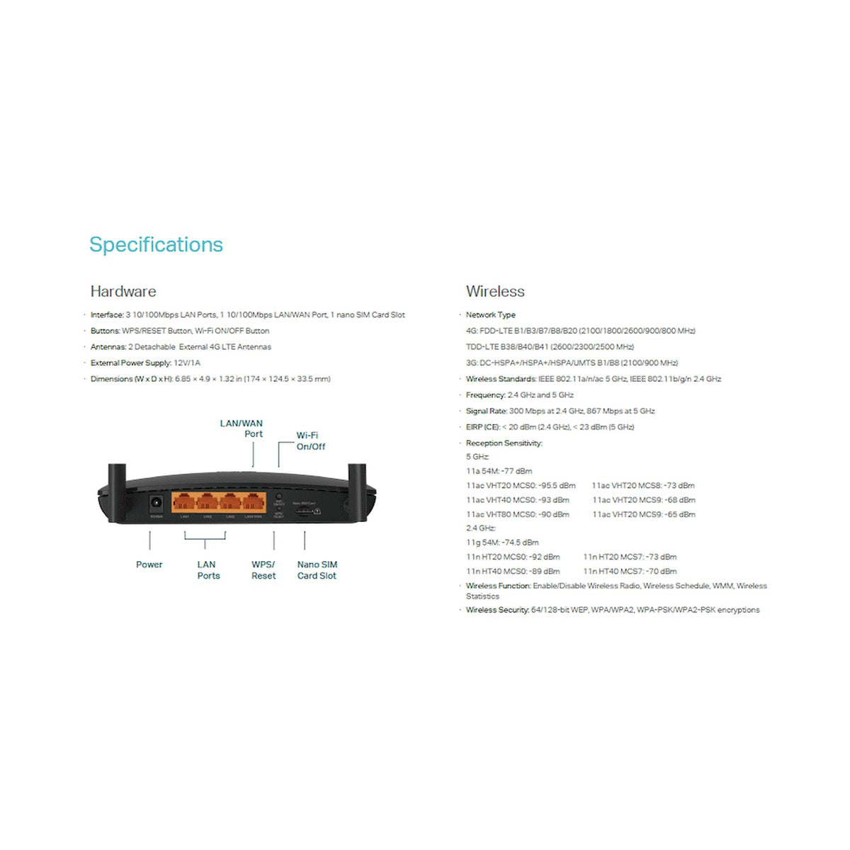 TP-Link Archer MR400 AC1200 Wireless Dual-Band 4G LTE Router