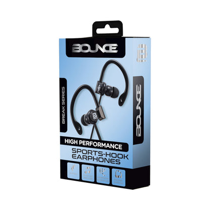 Bounce Break Series Hook-On Earphones - Black