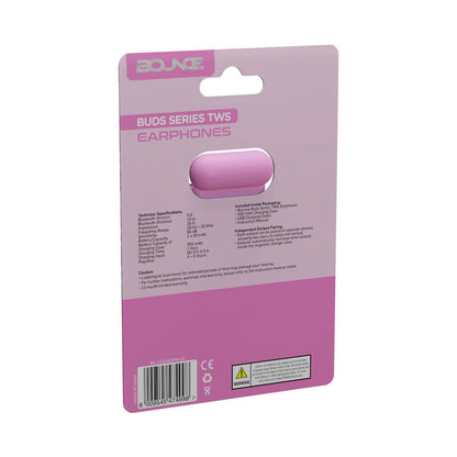 Bounce Buds Series True Wireless Earphones - Geo Pink