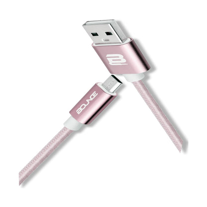 Bounce Cord Series Micro USB Braided Cable 1.2m - Rose Gold