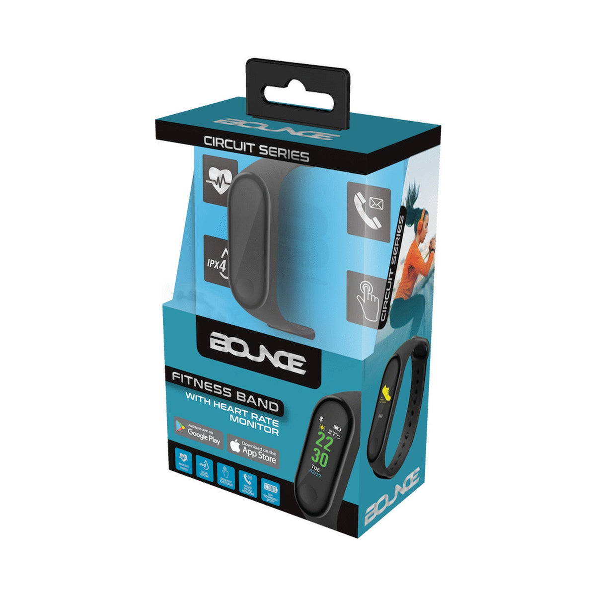Bounce Circuit Series Activity Band with Heart Rate Monitor - Black (PDQ of 10)