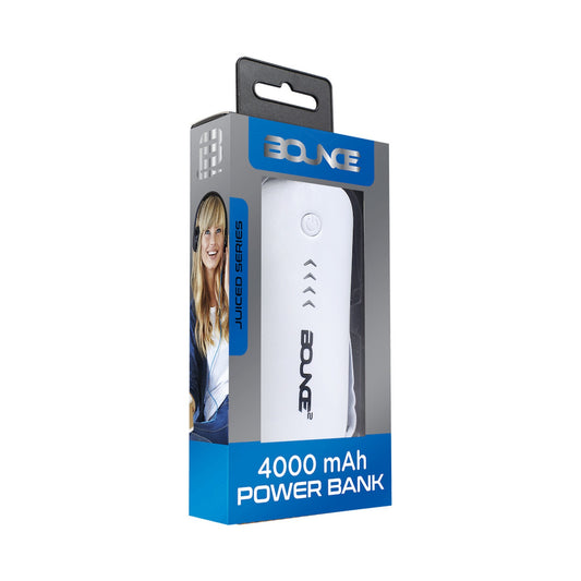 Bounce Juiced 4000mah Power Bank - White
