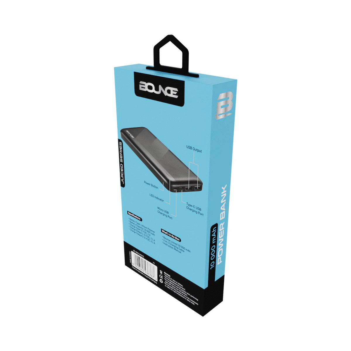 Bounce Juiced Series 10000mah Power Bank - Black