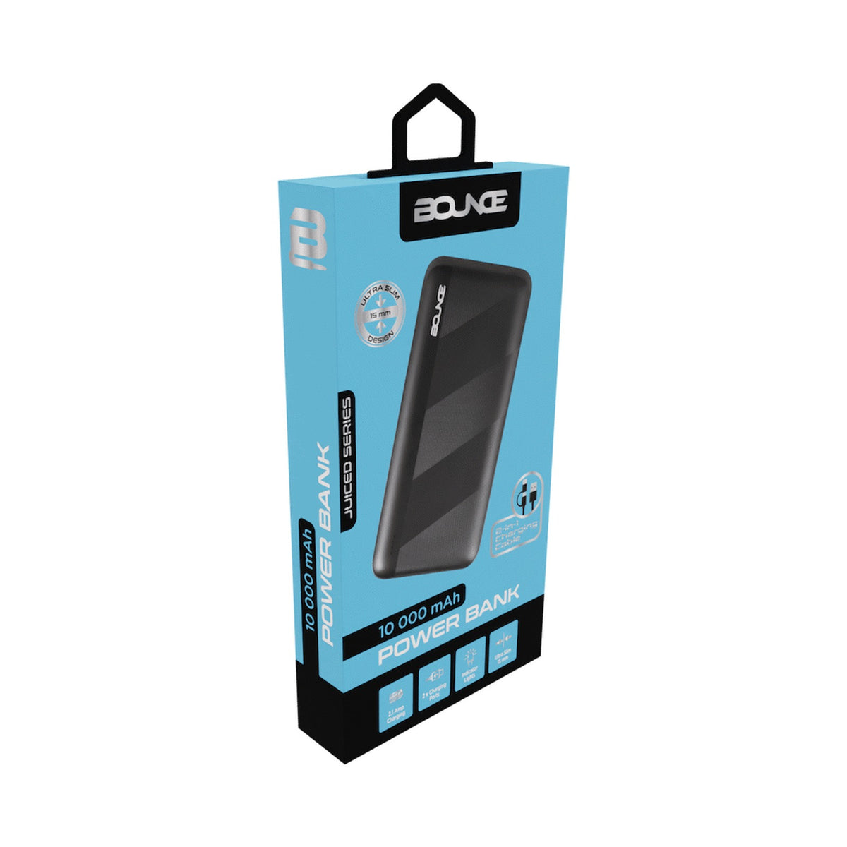 Bounce Juiced Series 10000mah Power Bank - Black
